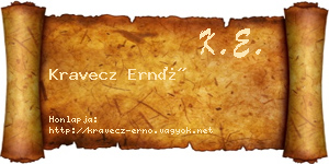 Kravecz Ernő névjegykártya